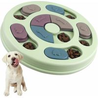 Jouet interactif pour chien et chat – Puzzle anti-glisse avec nourriture, vert, idéal pour chiots et chiens intelligents