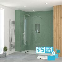 Lotto di 5 pareti doccia 120x195cm Vetro Temperato 5 mm - Profili e Barra di supporto Cromati