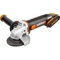 WORX Amoladora 125mm 20V PowerShare WX803 Incluye 2 baterías 2Ah y 4Ah Bloqueo del husillo interruptor lateral Sistema de ajuste rápido sin herramientas Mango auxiliar