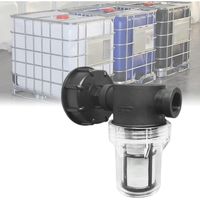 1000-Liter-Tankanschlusshahn, Gartenschlauchverbinder für Regenwassersammler mit Filterfunktion, S60x6 IBC-Wassertankadapter (1/2"-Innengewinde)