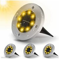 Solarlampe - Set von 4 - 8 LEDs - Warmweiß - Wasserdicht IP65