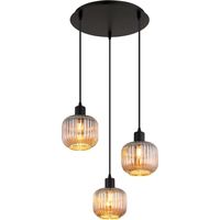 Globo - lámpara colgante - TOM - negro - vidrio - Ø 42cm - E14 -