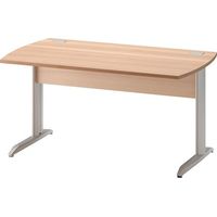Bureau droit L 140 cm Jazz piètement Métal - Plateau hêtre ambré