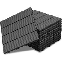 Jiubiaz Azulejos para terraza, juego de 11 piezas para terraza de jardín, antracita, 30 x 30 cm - 1 m²