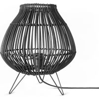 Paco Home Rotin Suspension Salon Lampe À Poser Boho Lampe En Cage Table De Chevet Métal Noir (Ø31 cm), Lampe de table - Type 2
