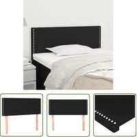 The Living Store Tête de lit Noir 100x5x78/88 cm Tissu - Tête De Lit - Literie - Meuble Chambre - Têtière De Lit - Literie Moderne