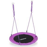 Balançoire cocon Relaxdays ronde, réglable Ø 90 cm, pour enfants et adultes, jardin, jusqu'à 100 kg, violette