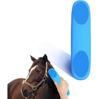 Brosse pour chevaux en caoutchouc 6-en-1 – Brosse de massage, nettoyage et hygiène noire polyvalente pour chevaux, bovins, chiens et moutons