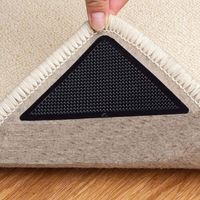 4 Pièces Coins De Tapis Antidérapant, sous-Couche Ruban Adhésif pour Tapis, sous-Tapis Lavable Réutilisable pour Tapis Salon Tapis De Bain Tapis Chambre Tapis Cuisine