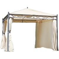 Quadratischer Pavillon 3 x 3 Meter aus anthrazitfarbenem Eisen mit sandfarbener Abdeckung - Varese