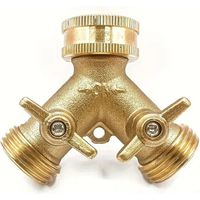Doppelter Wasserhahn für Waschmaschine, 3/4 Zoll, 2-Wege-Y-Anschluss für Gartenschlauch mit unabhängigen Ventilen für Garten, Gemüsegarten im Freien FLITI