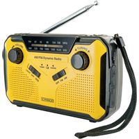 Schwaiger Radio per esterni FM, AM, FM Manovella, Pannello solare, antispruzzo , antiurto , torcia elettrica Giallo, Ne