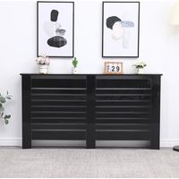 FURNITURE HMD High Gloss Radiator Cover Decorative Cabinet,Black-151.5x19x82cm(WxDxH)
