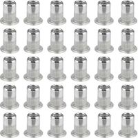 Paquete de 100 tuercas remachables M6 – Acero inoxidable 304 – Cabeza plana para una instalación rápida – Rosca profunda para diversos materiales