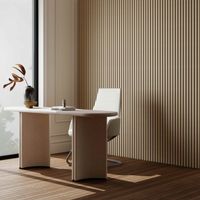 Paneles Acústicos Decorativos de Pared - Set de 2 Unidades - 260x30 cm - Color roble claro - Tablero MDF