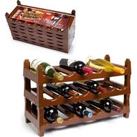 Range bouteille empilable 6 bouteilles – Dimensions 61x25x13 cm – Pour espaces réduits – Matériau plastique durable – Plasticforte