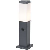 Außenleuchte Dunkelgrau mit Opalglas 45cm IP44 mit Steckdose und Bewegungssensor - Malios