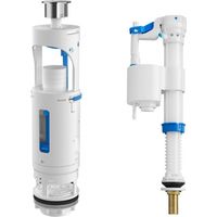 Mécanisme universel double débit avec robinet flotteur alimentation verticale