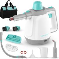 Nettoyeur vapeur à main 450 ml – 1200W – 3 bars – Élimine 99,99 % des virus – Accessoires pour nettoyage ciblé – Pour sols, textiles, voiture – Haushof