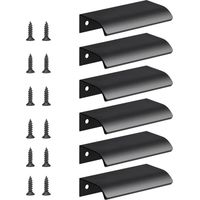 6pcs Poignée d’Armoire, Invisible Poignées Meuble Tiroir, Poignées de porte Dissimulées Poignée Encastrée Affleurante Pour tiroirs portes d'armoires,Commode, Distance du Trou-64mm