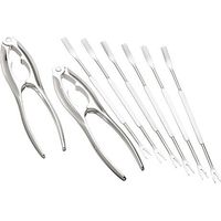 Set of Stainless Steel Fish Crackers and Seafood Forks