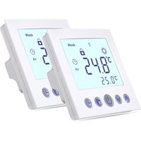 2 Stück Digital Thermostat Kesselthermostate Thermostat Raumthermostat für elektrische und wassergeführte Fußbodenheizung ,Programmierleistung