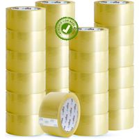 m-office Cinta Adhesiva Transparente, Cinta de Embalar Adhesiva para Embalaje de Cajas, Envíos, Mudanzas y Manualidades, Precinto Transparente Seguro y Resistente (48mmx120m, x24)