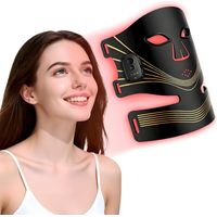 Thérapie de lumière rouge pour le visage et le cou, masque de thérapie à 4 modes, thérapie de lumière de masque de visage à led infrarouge 850NM avec fonction de timing et télécommande de 3