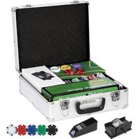 Mallette de poker ABS. cartes à jouer. dés. dealer. tapis. clés coffret de poker complet 500 jetons. boîtier en