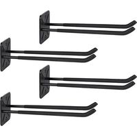 Lot de 4 grands crochets de garage robustes, support de rangement d'outils mural, support de pneus, crochet pour échelle, organisateur de garage pour porte-roues (4)