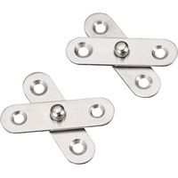 8pcs 360° Swivel Door Hinges Stainless Steel Hidden Swivel Hinges for Door Center 57x16mm