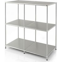 Floordirekt – Étagère métallique chromée 3 niveaux – Dimensions L78 x P40 x H82 cm – Finition mate résistante – Pieds réglables pour stabilité