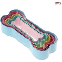 5pcs/set Dog Bone Shaped Cookie Cutter Mold Stainless Steel Pastry Biscuit Cake