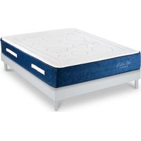 Ensemble Matelas Dolce Vita Ressorts ensachés Accueil mémoire 28cm et Sommier Bois Blanc 140x200cm