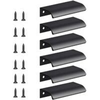 6pcs Poignée d’Armoire, Invisible Poignées Meuble Tiroir, Poignées de porte Dissimulées Poignée Encastrée Affleurante Pour tiroirs portes d'armoires,Commode- Crezuo