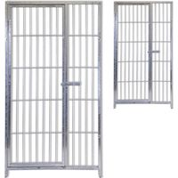 2 pannelli con porta in rete per box cani con zincatura a caldo ciascuno da 100xh180 cm