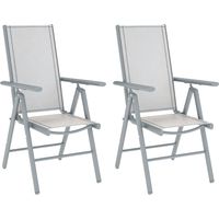 Light Grey Aluminium Folding Chair Set of 2-Lightweight and Portable Outdoor Seating