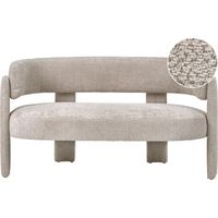 Canapé Scandinave Moderne en Tissu Chenille Dossier Incurvé 2 Places Beige Clair Burea