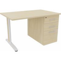 Bureau droit individuel sur caisson Ophrys