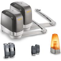 SOMFY 1241429 - Motorisation à bras Lockyvia Essential RTS pour portail battant - Livrée avec 2 télécommandes Keypop, feu clignotant, et photocellules