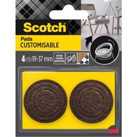 Set di 4 feltrini pretagliati personalizzabili, SCOTCH, 37 31 25 e 19 mm, marrone SCOTCH