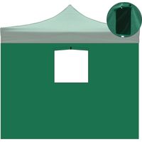 Telo laterale 3x2mt verde impermeabile con finestra per gazebo richiudibile 3x3mt