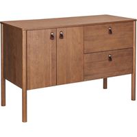 Mob-In – Meuble double vasque 120 cm – Placage chêne effet noyer – Montage facile – Système de charnières à fermeture progressive