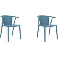 Set 2 chaises intérieur, extérieur bleu rétro WOODY FLAT Resol