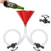 Entonnoir à boissons, entonnoir à bière, entonnoir à bière pour fêtes/bars, entonnoir à double tube avec valve-Crezuo