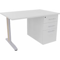 Bureau droit individuel sur caisson Ophrys
