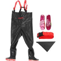 Pantalon de pêche imperméable PVC léger, cuissardes avec bottes antidérapantes homme femme, taille 45