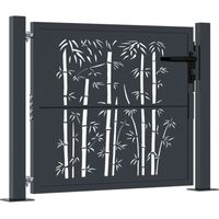 Vidaxl – Portail aluminium anthracite 105x80 cm – Acier galvanisé avec revêtement en poudre – Système verrouillable – Design découpé au laser