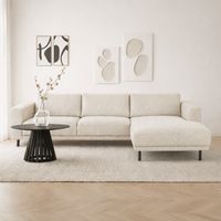 Modern Ecksofa Rechts Beige Stoff Aniko mit Chaiselongue