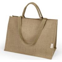 Einkaufstasche mit vier Tragegriffen Jute beige 50 x 25 x 35 cm